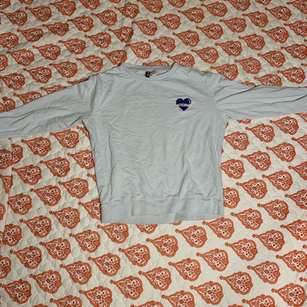 A baby blue long sleeve shirt